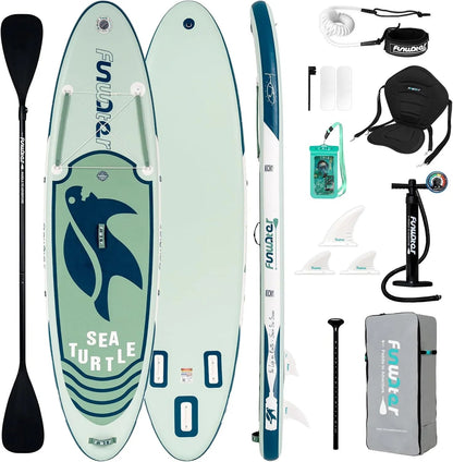FunWater Inflatable Stand Up Paddle Board, 11 ft x 32 in x 6 in - SUP Paddle Accessories