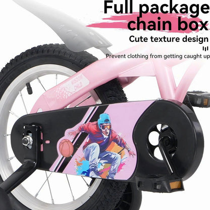 Baprem Girls' Bicycle, 18 Inch, Pink - Single Speed