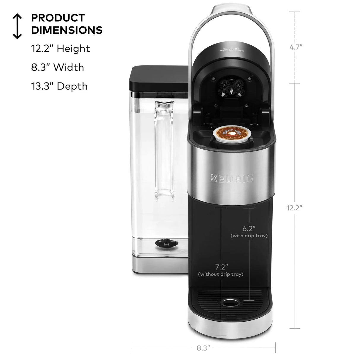 Keurig Single-Serve K-Cup Pod Coffee Maker, Steel - K-Supreme Plus