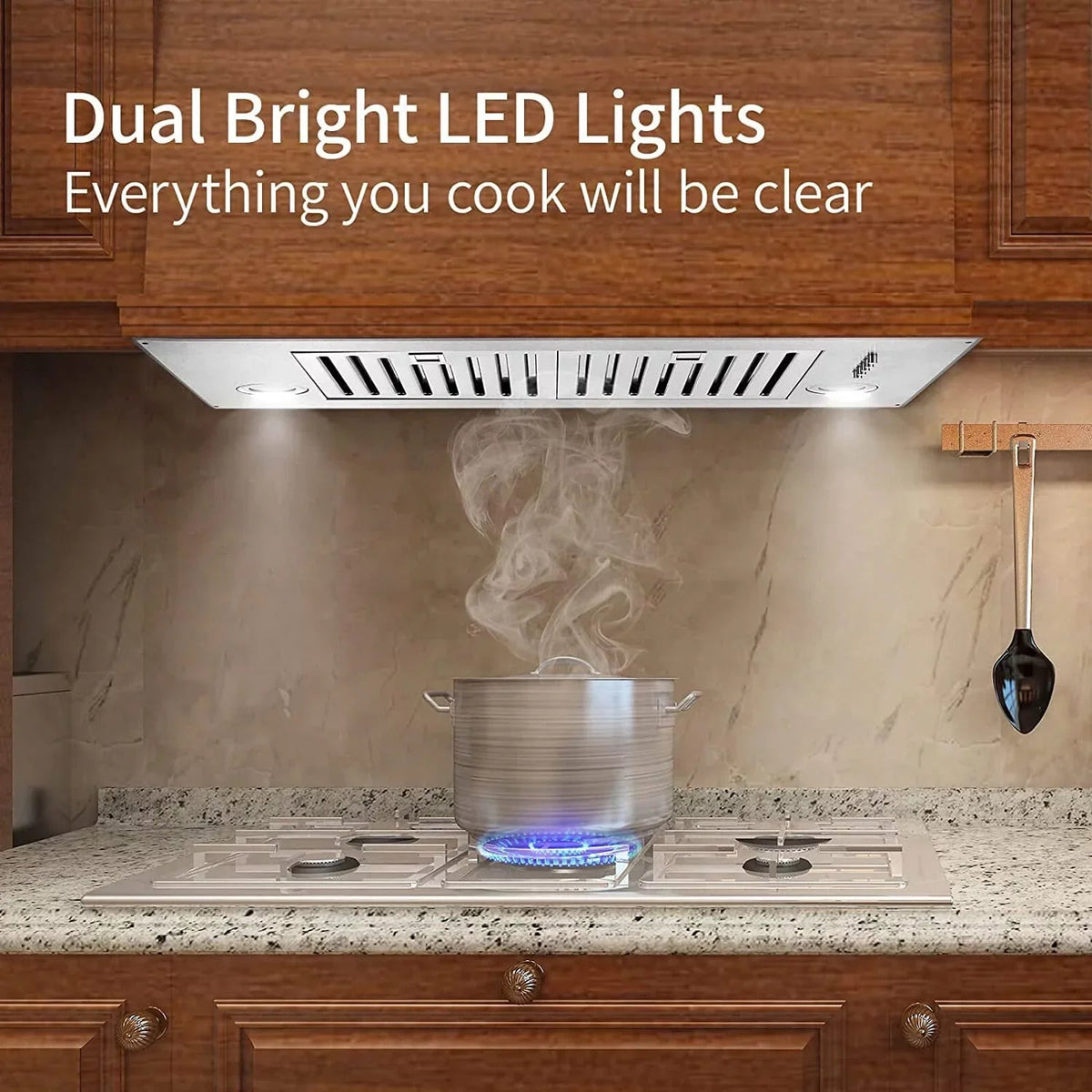 Range Hood 30 inch Built-In Insert Vent Hood, 600 CFM, Stainless Steel