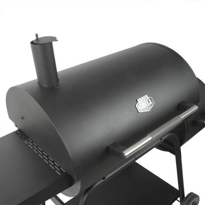 Expert Grill 28in Offset Charcoal Smoker Grill With Side Firebox - Black