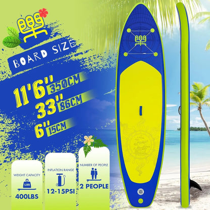FunWater Inflatable Stand Up Paddle Board, 11 ft x 32 in x 6 in - SUP Paddle Accessories