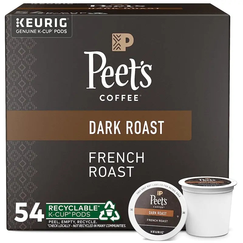 Peet's Coffee French Roast Dark Roast K-Cup Pods, 54 Count - Keurig Coffee Maker