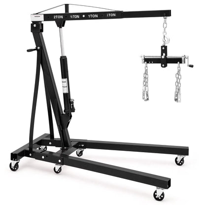 JoanKaren Hydraulic Engine Hoist 4400 lbs, Folding, Yellow - PAU_0LMM