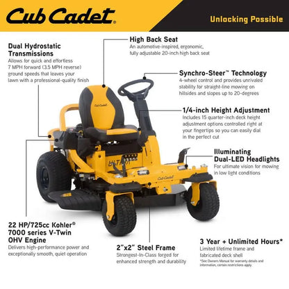 Cub Cadet Ultima ZTS1 Zero-Turn Mower, 42-Inch Fabricated Deck, 22-HP Kohler Engine