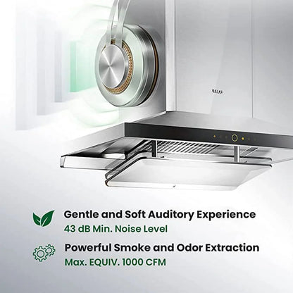 FOTILE Wall Mount Range Hood, 36 inch, 1000 CFM, Stainless Steel - Perimeter Vent Series