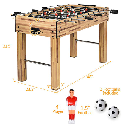 48-Inch Foosball Table With 22 Players - Brown Or Nature